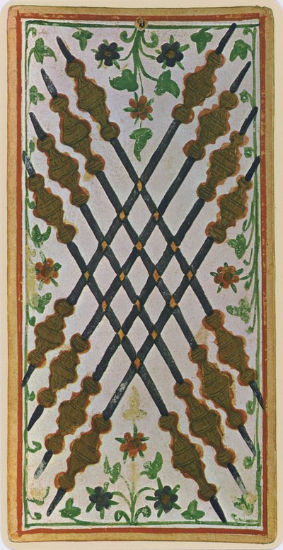 The Eight of Wands, Facsimile of a Tarot Card from the 